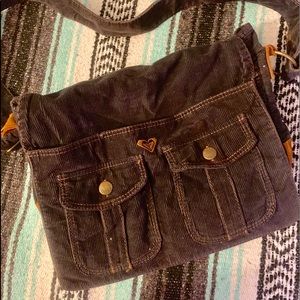 Roxy- navy corduroy messenger bag- laptop, bookbag